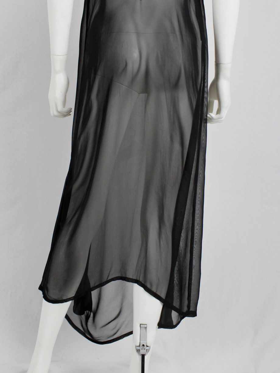 vintage Ann Demeulemeester black sheer draped top or maxi dress (12)
