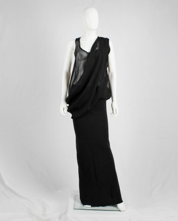Ann Demeulemeester black sheer draped top or maxi dress