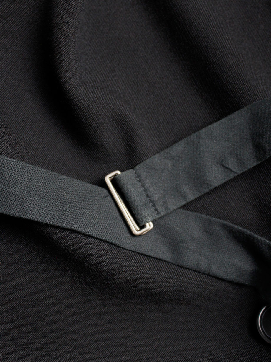 Dirk Bikkembergs black belted waistcoat with slit back — early 90's - V ...