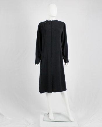 Maison Martin Margiela black oversized 2-way dress with stitched label on the front and the back — fall 2000