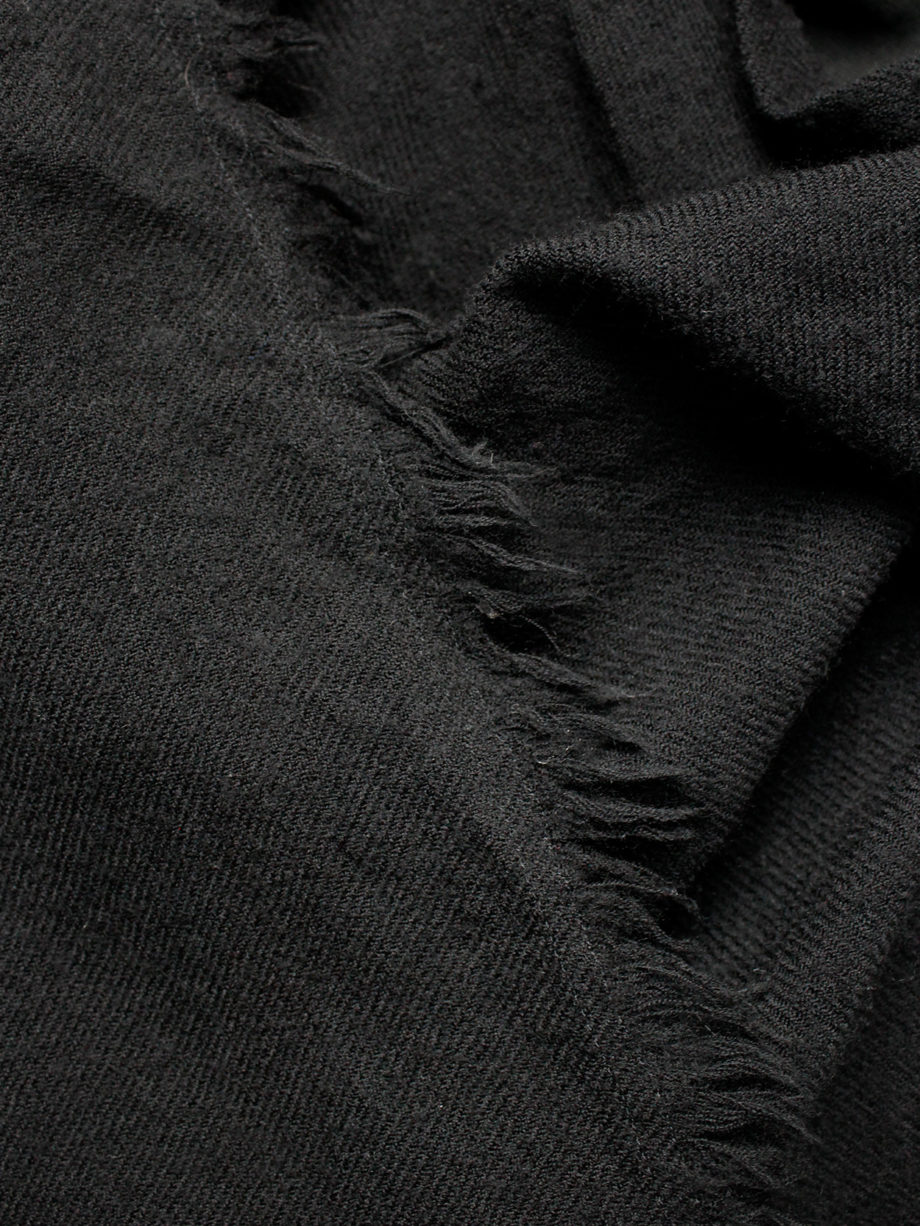 Yohji Yamamoto black miniskirt with black draped scarf