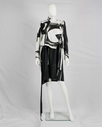 Ann Demeulemeester black and white fencing jacket with side button closure — spring 2011