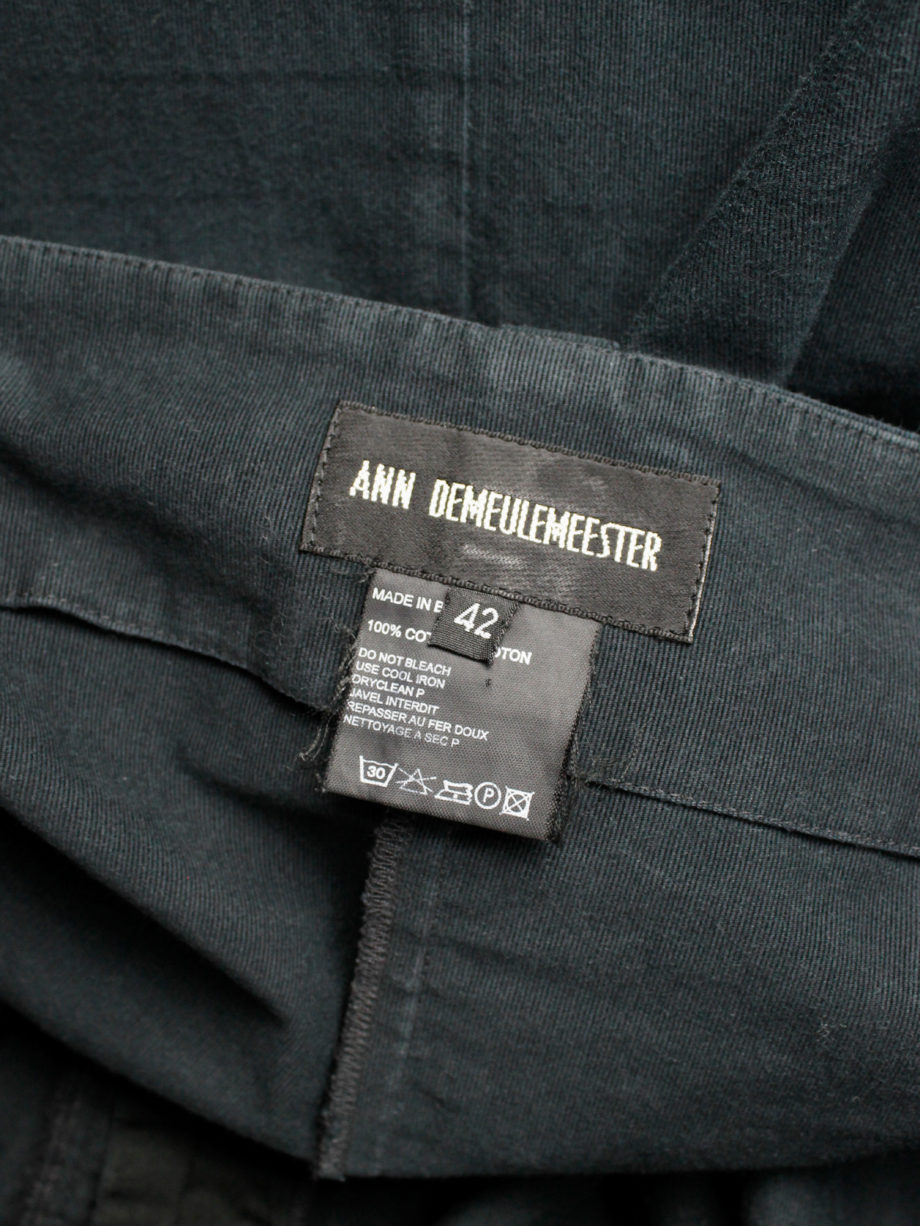 Ann Demeulemeester dark blue skirt with multiple front belt straps spring 2003 (6)