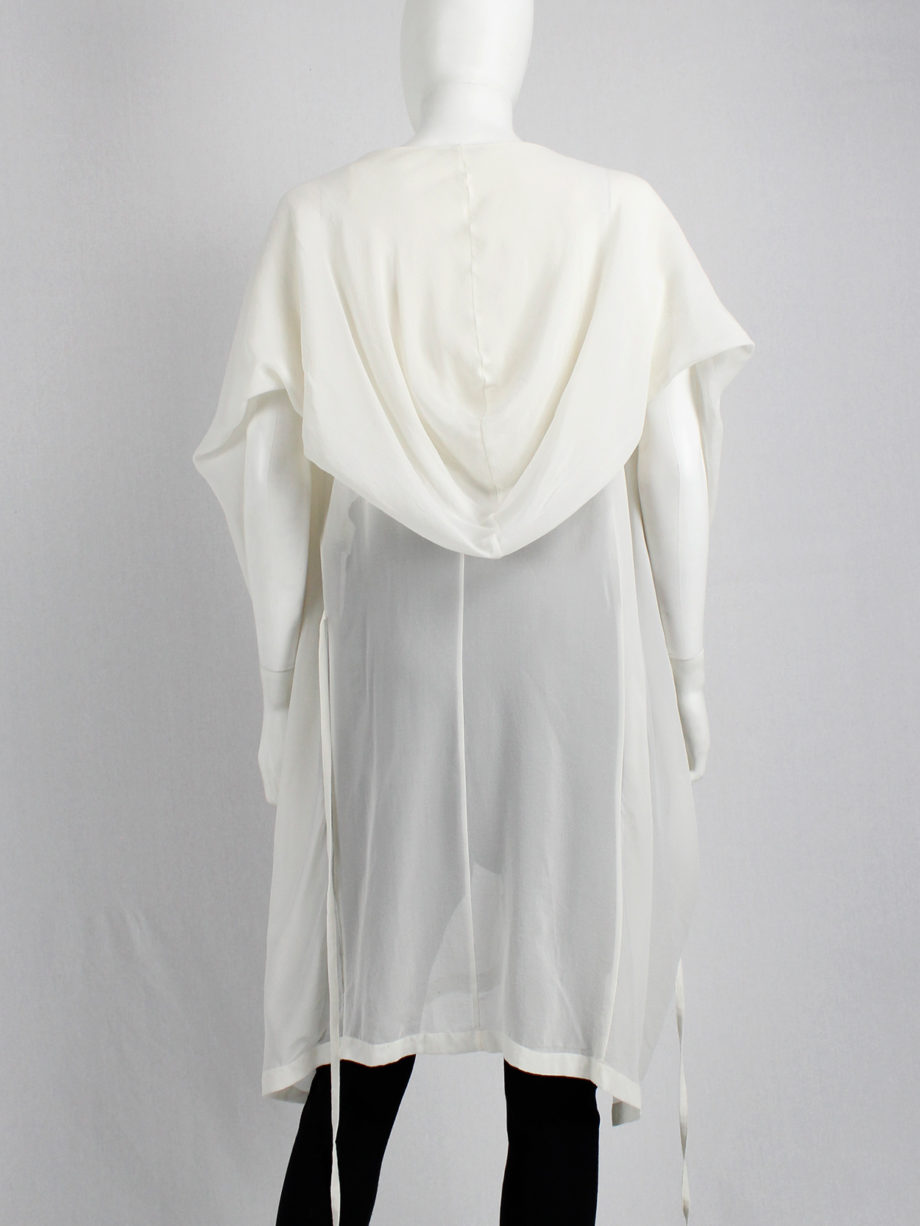 Ann Demeulemeester white sleeveless draped top with hood spring 2009 (12)