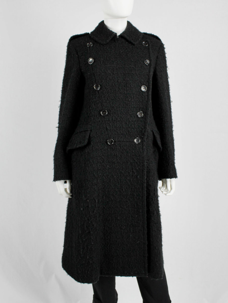 Comme des Garcons tricot black double breasted military-style coat (6)