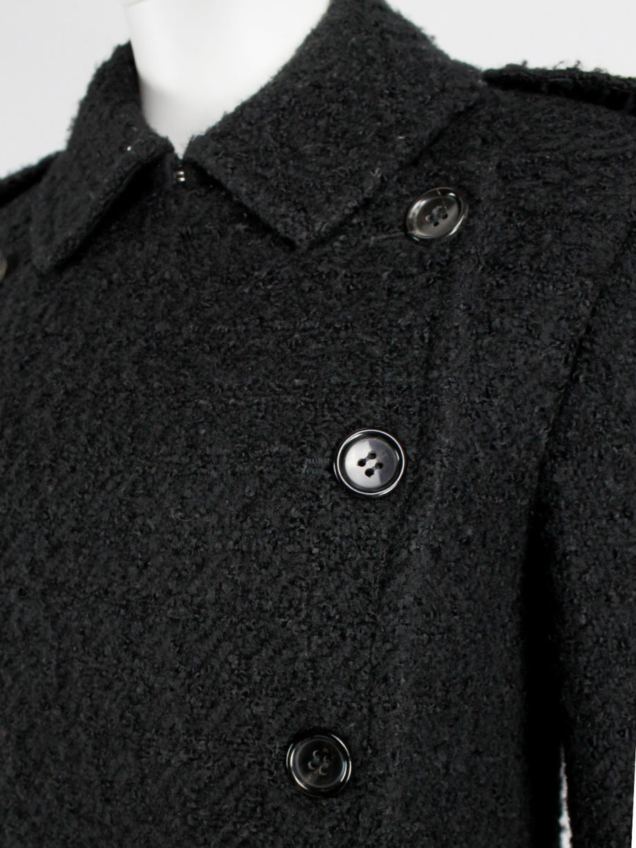 Comme des Garcons tricot black double breasted military-style coat (7)