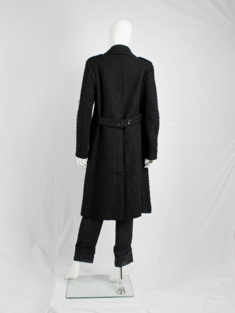 Comme des Garçons tricot black double breasted military-style coat — AD 2005
