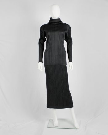 Issey Miyake black maxi skirt with fine pressed pleats