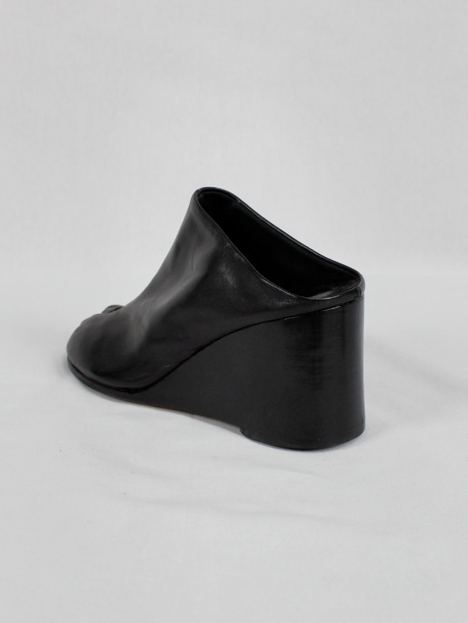 Maison Martin Margiela black tabi slippers with wedge heel (37) — spring 2002