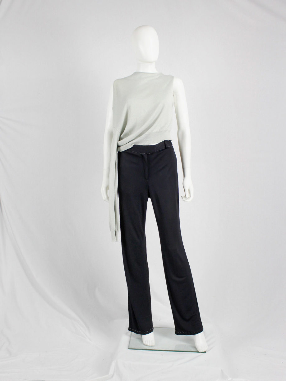 Maison Martin Margiela dark blue trousers with white exposed stitches spring 2002 (1)