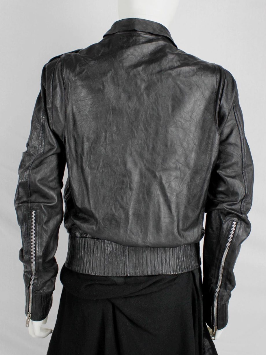 Marjan Pejoski black leather biker jacket with emboidered skull (11)