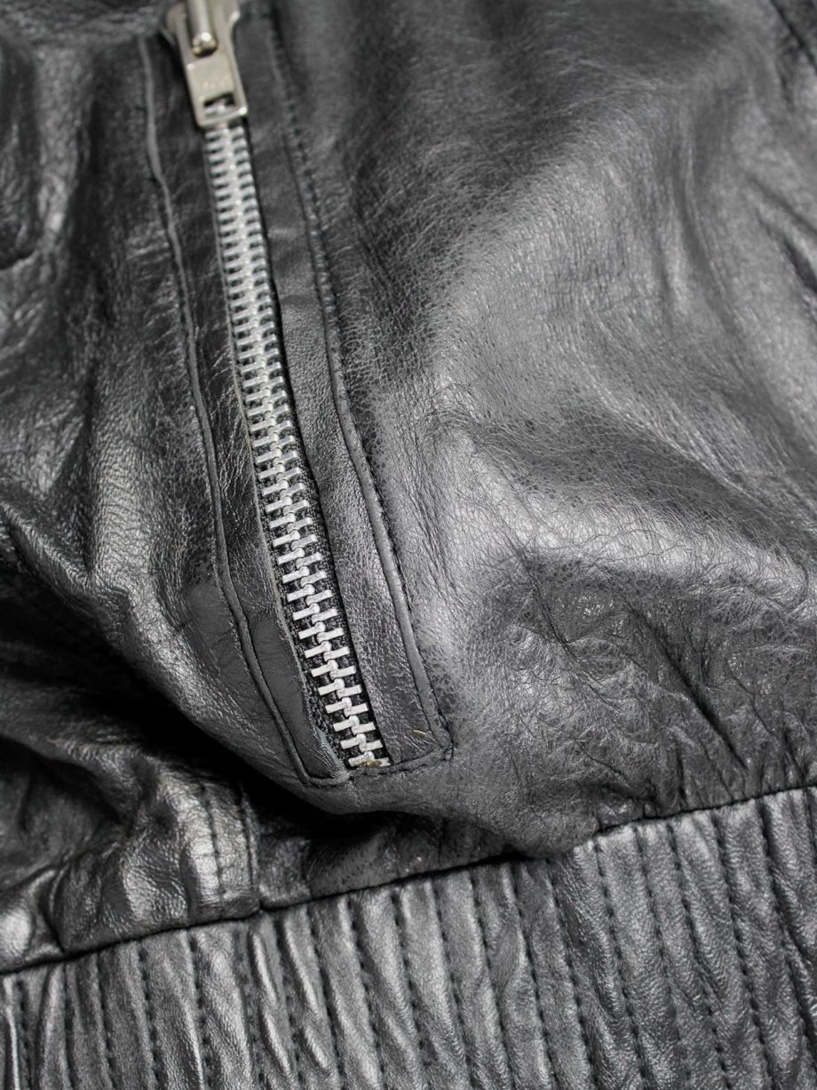 Marjan Pejoski black leather biker jacket with emboidered skull (7)