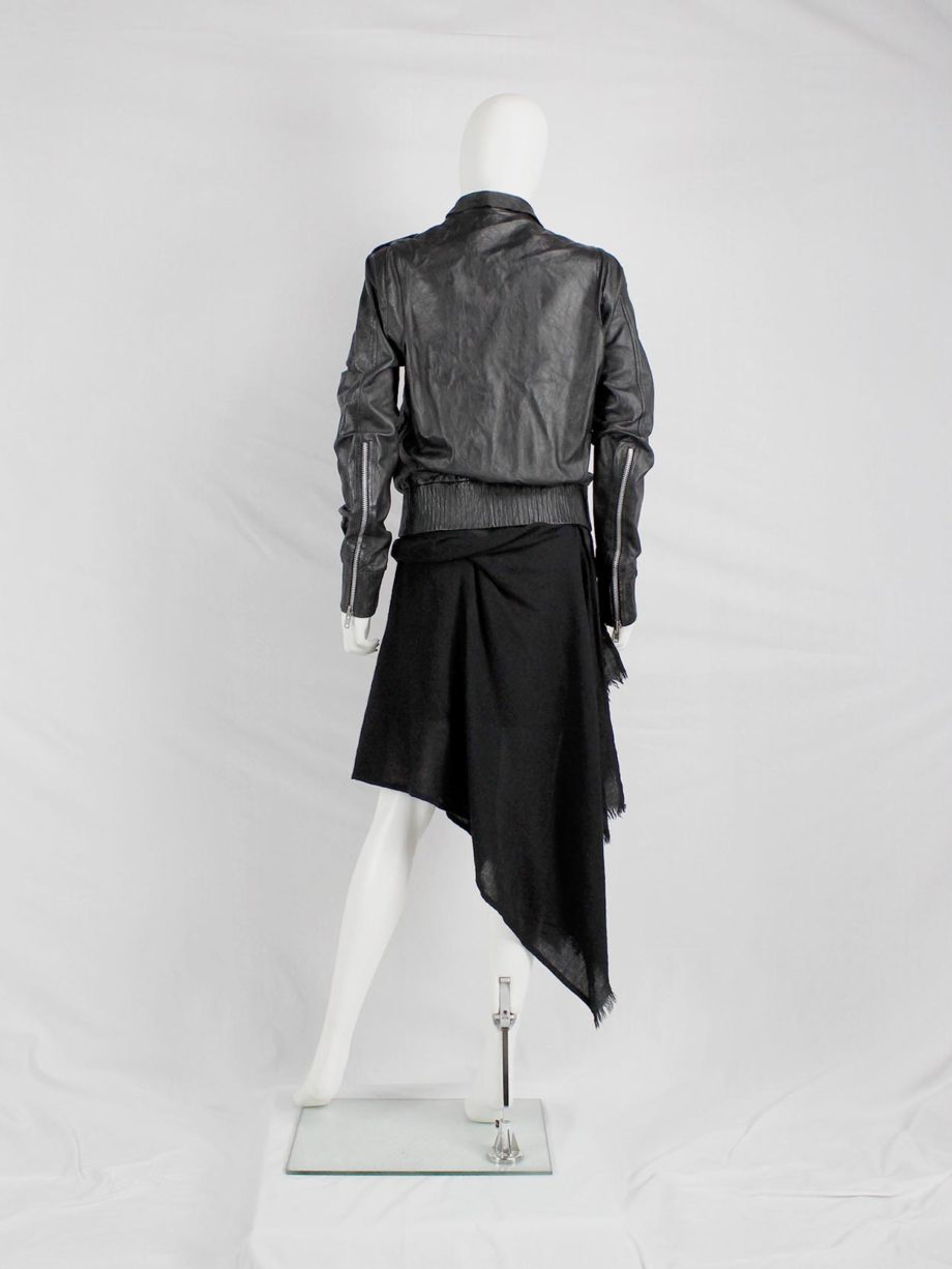 Marjan Pejoski black leather biker jacket with emboidered skull (8)