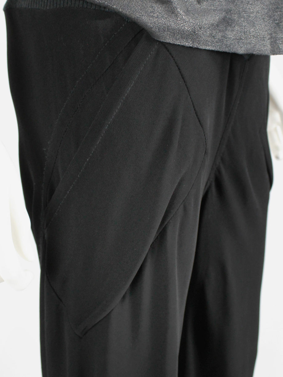 Rick Owens SCORPIO black loose flowy trousers with frayed hem spring 2005 (6)