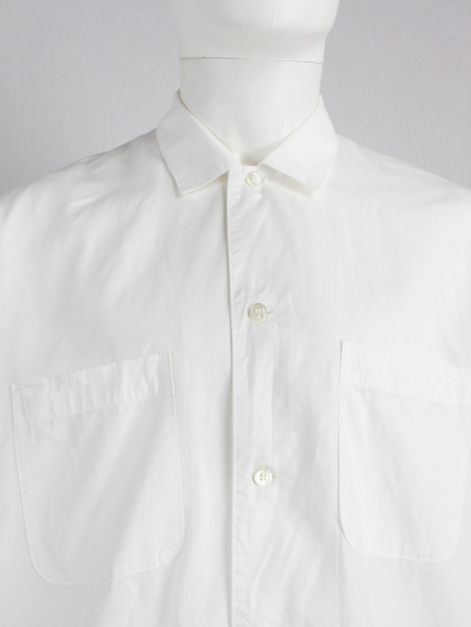 Ys Yohji Yamamoto men white oversized with lapel collar 1980s 80s (2)