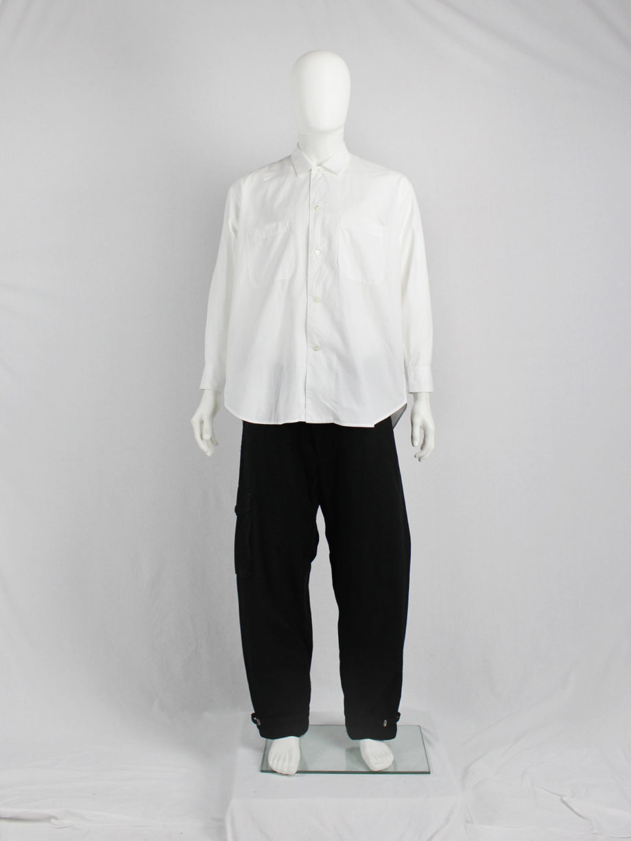 Y's Yohji Yamamoto men's white oversized shirt with lapel collar — early 80's