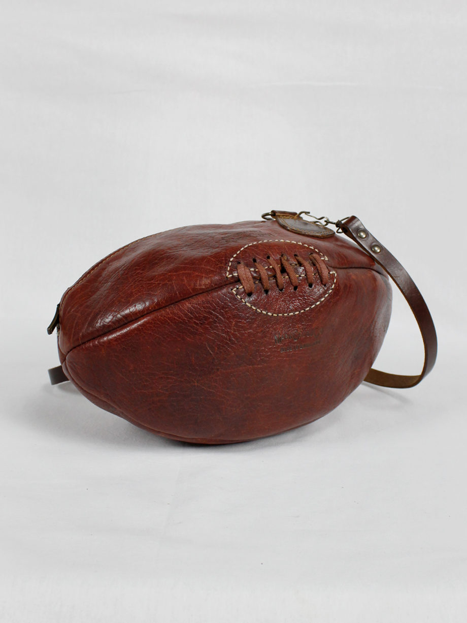 vaniitas Maison Martin Margiela artisanal handbag made of a rugbyball 2003 (3)