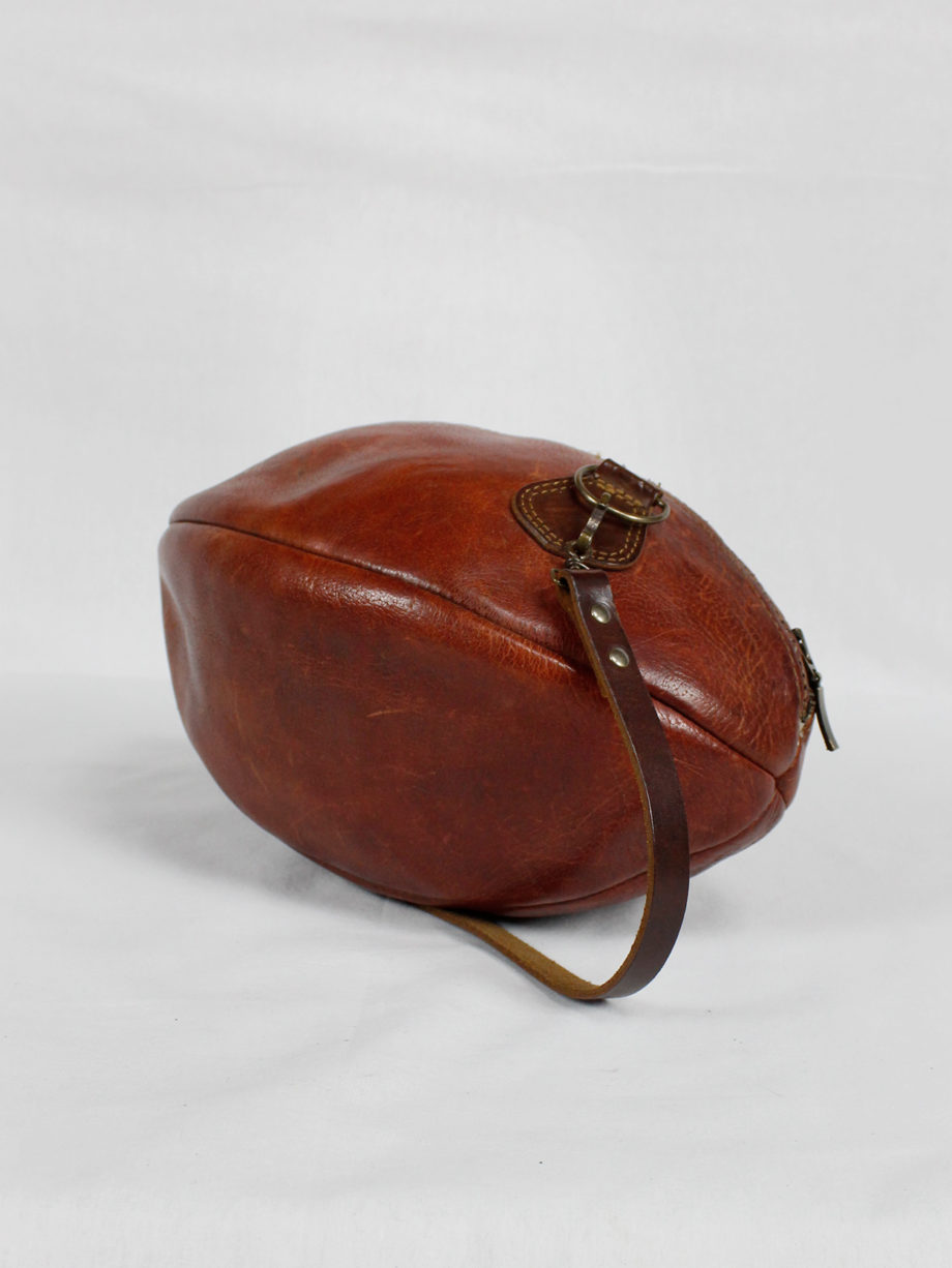 vaniitas Maison Martin Margiela artisanal handbag made of a rugbyball 2003 (5)