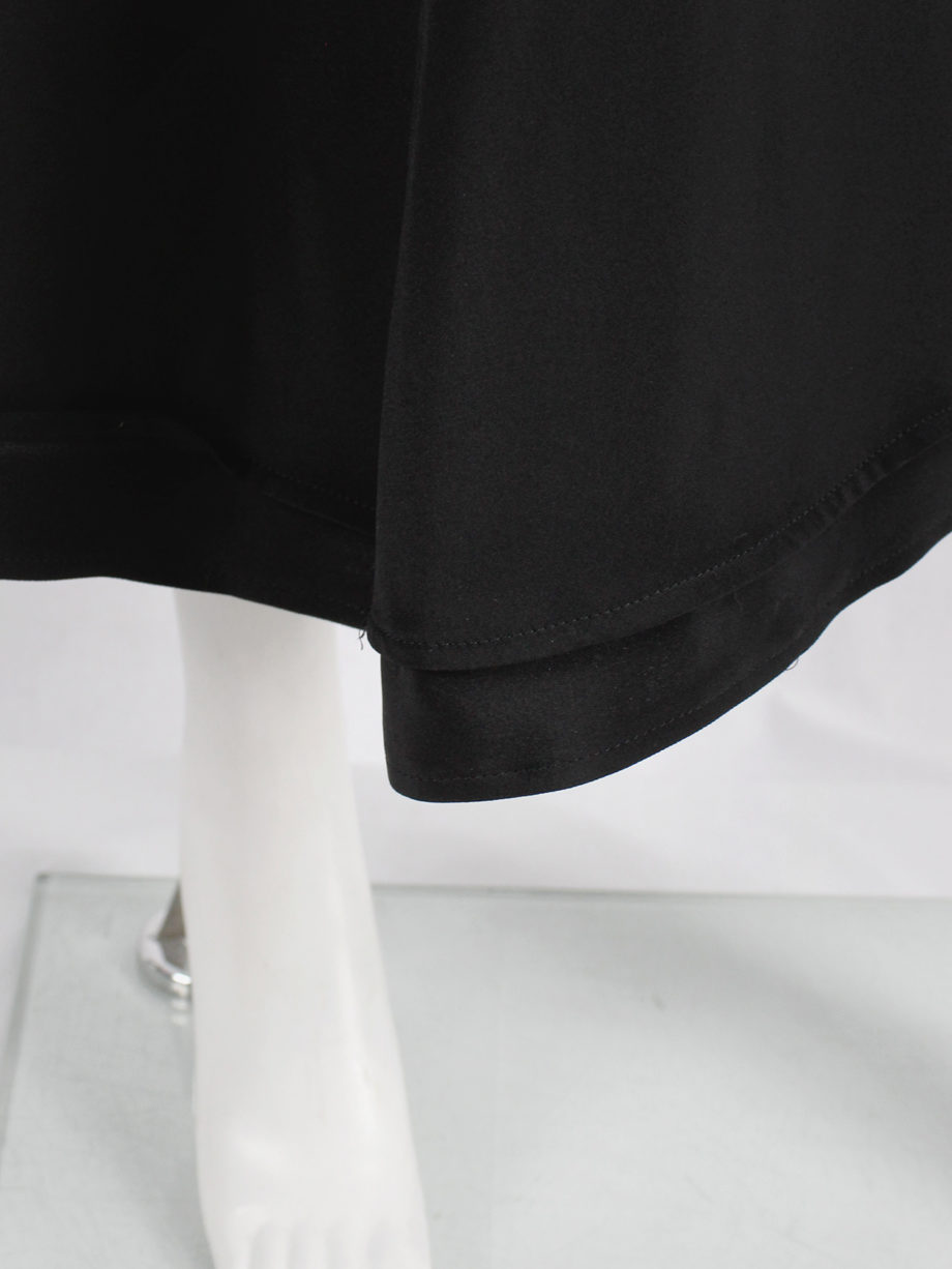 vaniitas Yohji Yamamoto black maxi skirt with inserted panels and curved zippers (3)
