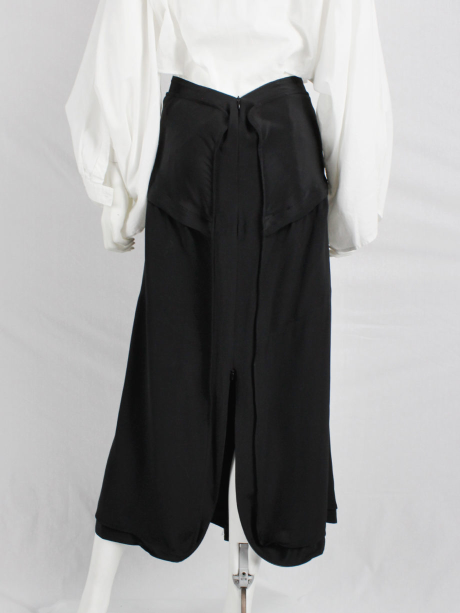 vaniitas Yohji Yamamoto black maxi skirt with inserted panels and curved zippers (6)