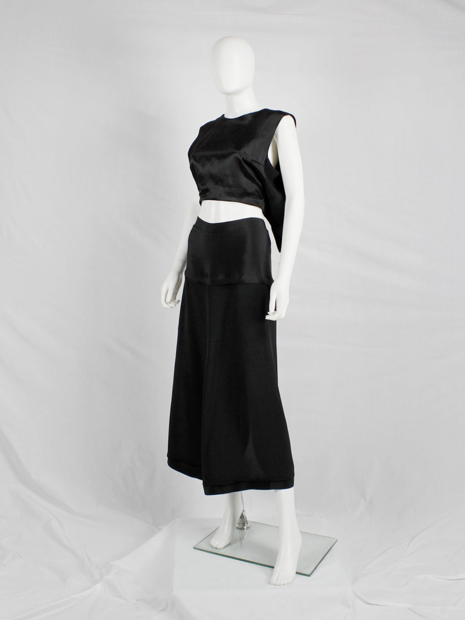 vintage Ann Demeulemeester black backwards waistcoat with open back spring 2003 (7)