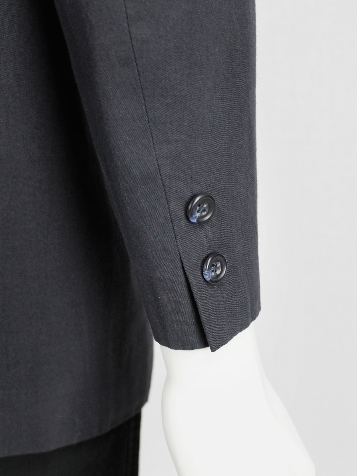 Comme des Garçons Homme black minimalist blazer with two breast pockets ...