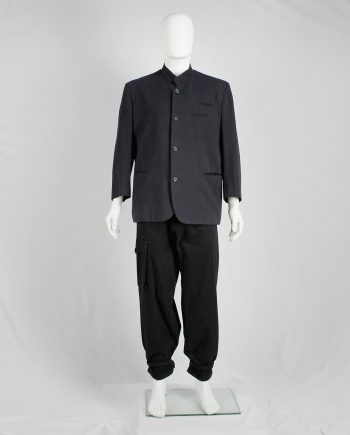 Comme des Garçons Homme black minimalist blazer with two breast pockets — early 80's