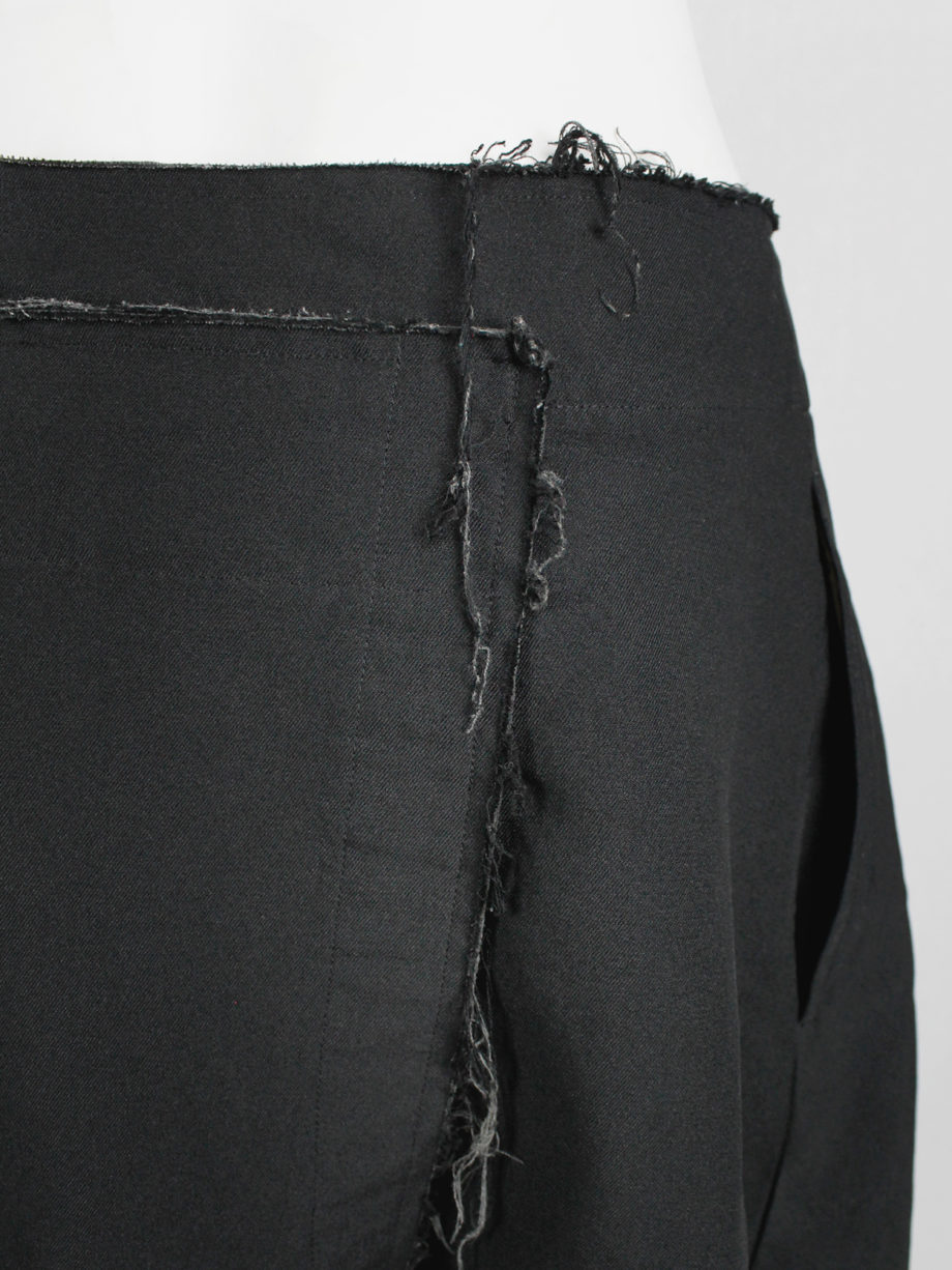 vintage Comme des Garcons dark blue deconstructed trousers with frayed finish (1)