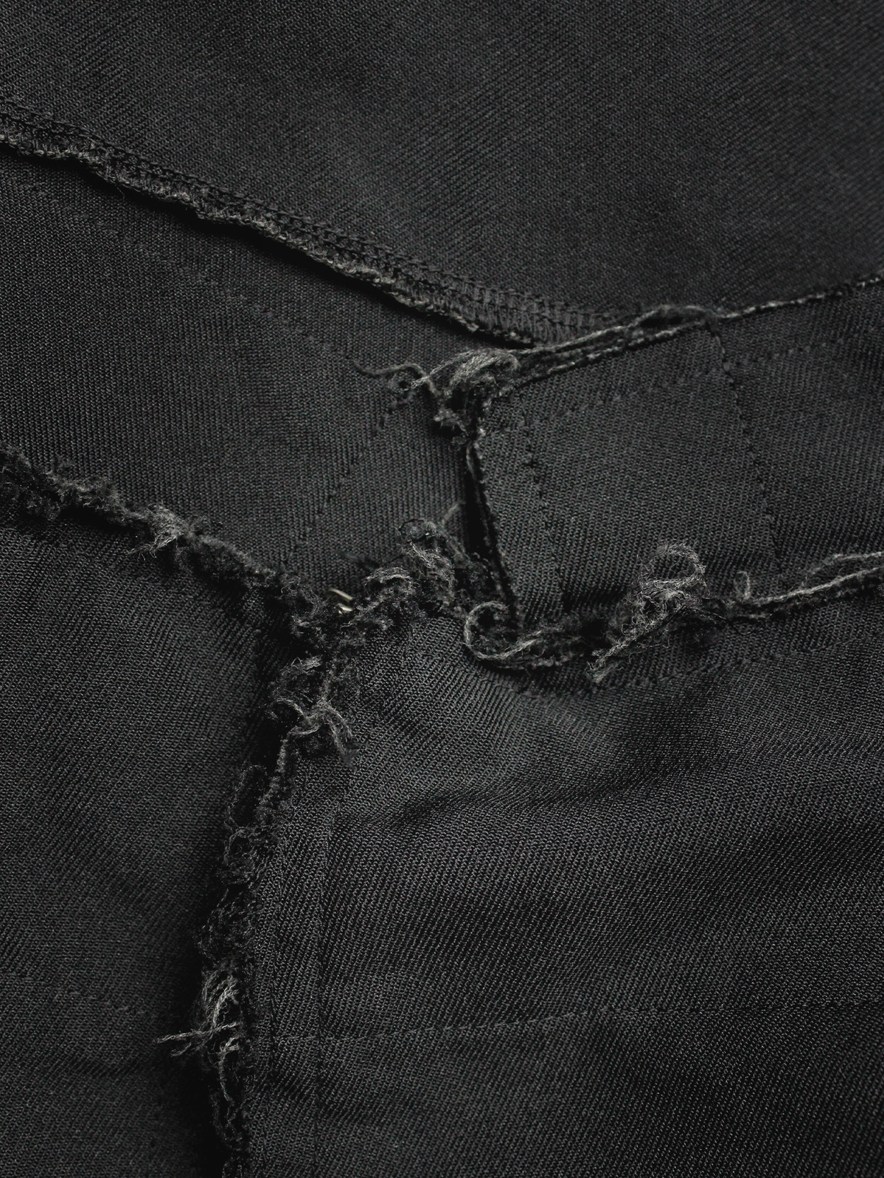 Comme des Garçons dark blue deconstructed trousers with frayed finish ...