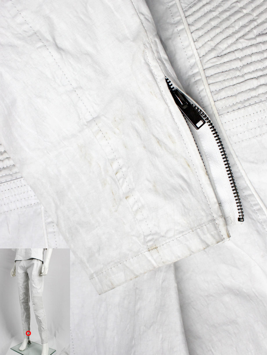 A.F. Vandevorst white motorcycle trousers made of ‘wrinkled paper’ — spring 2016 (8)