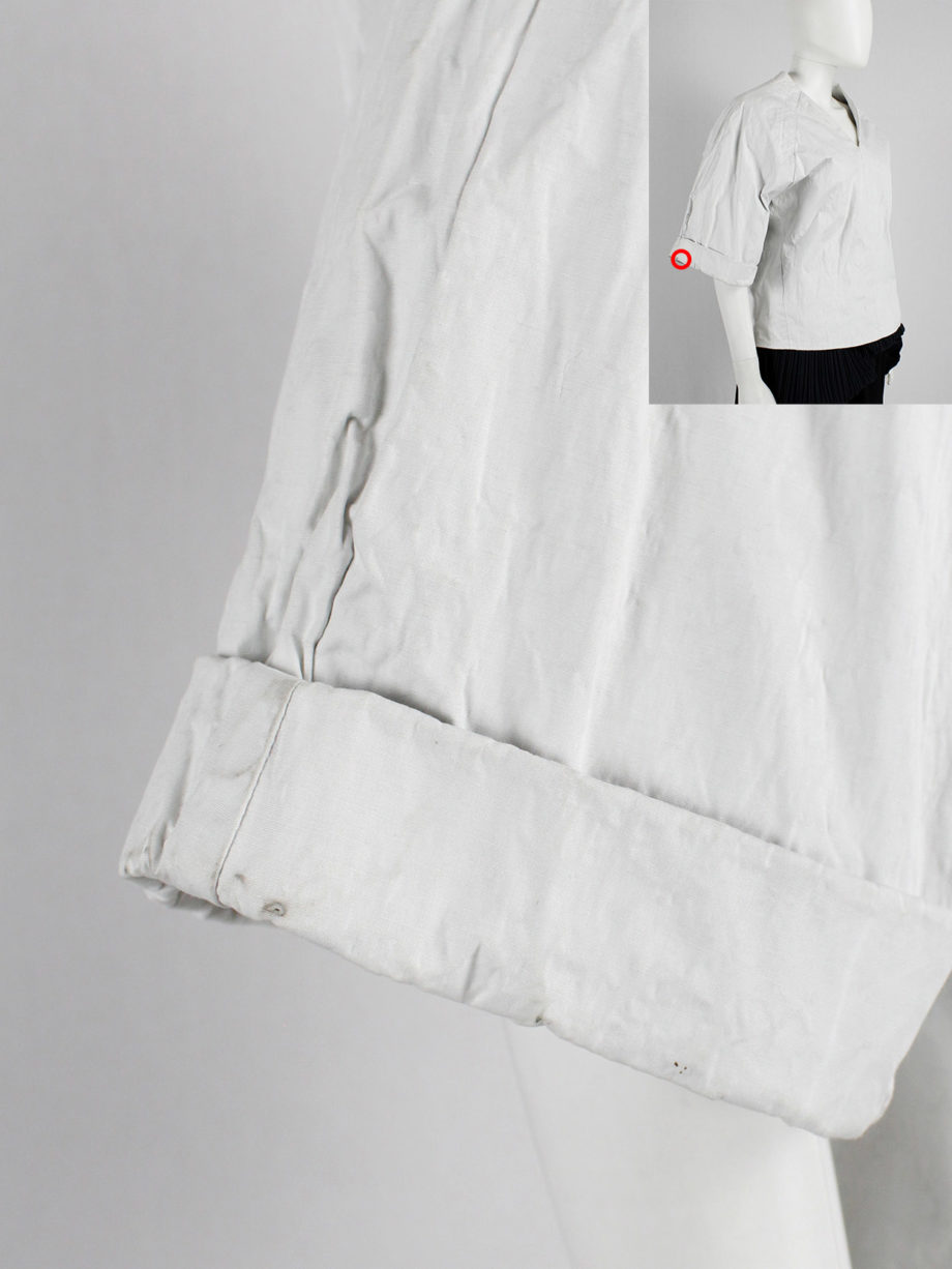 A.F. Vandevorst white structured top made of 'wrinkled paper' — spring 2016