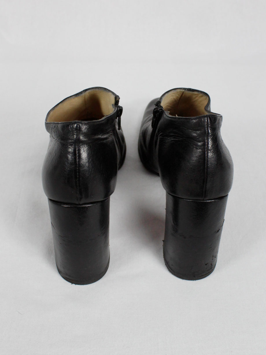 Ann Demeulemeester black below-ankle boots with banana heel 1990s 90s (16)