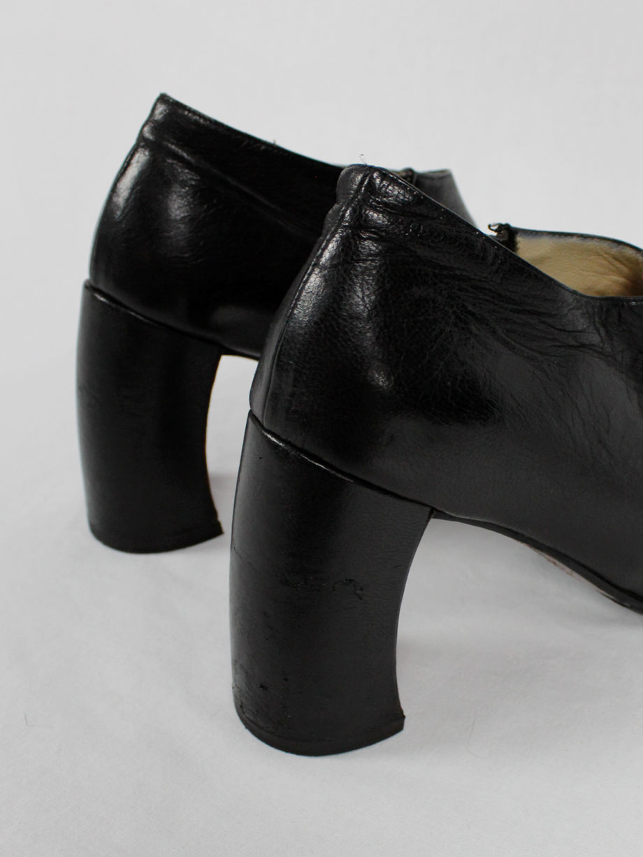 Ann Demeulemeester black below-ankle boots with banana heel 1990s 90s (18)
