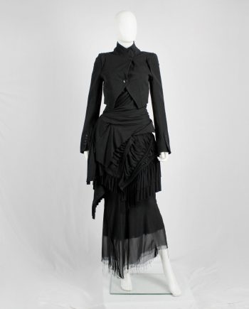 Ann Demeulemeester black cropped blazer with cutaway front — fall 2006
