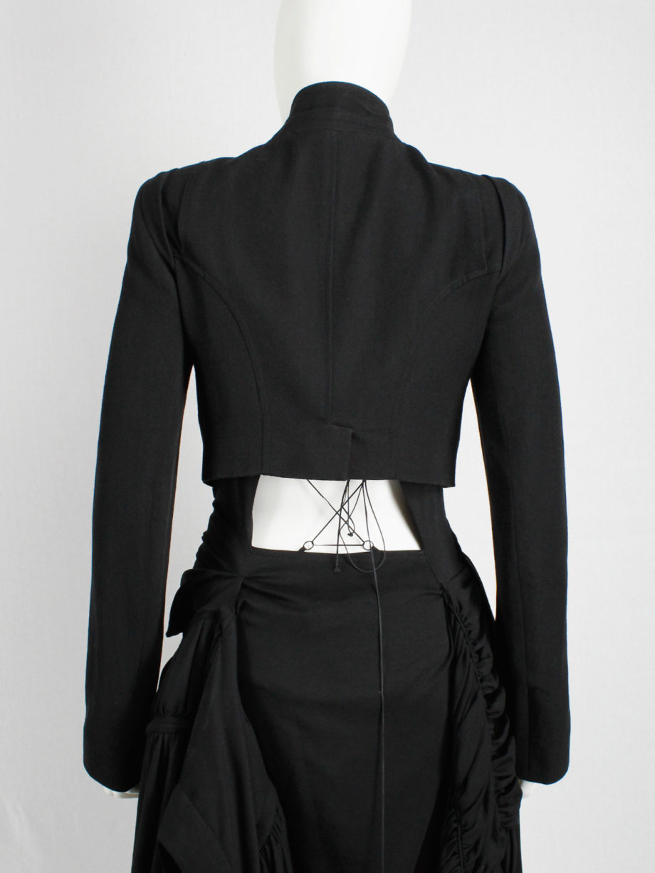 Ann Demeulemeester black cropped blazer with cutaway front runway fall 2006 (3)