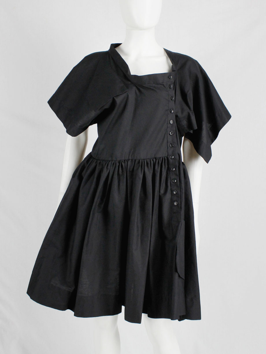 Bernhard Willhelm black babydoll dress made of a deconstructed shirt spring 2012 (1)