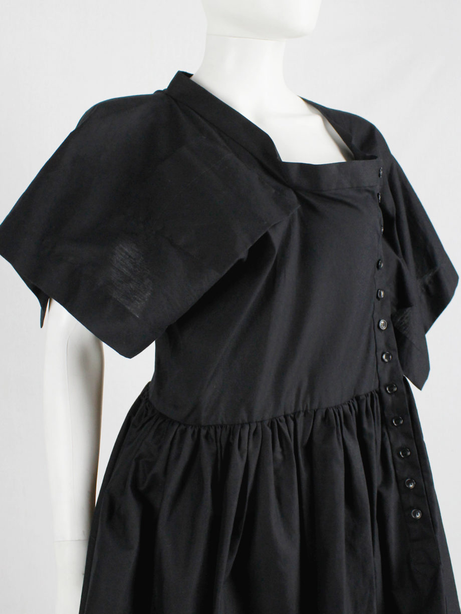 Bernhard Willhelm black babydoll dress made of a deconstructed shirt spring 2012 (5)