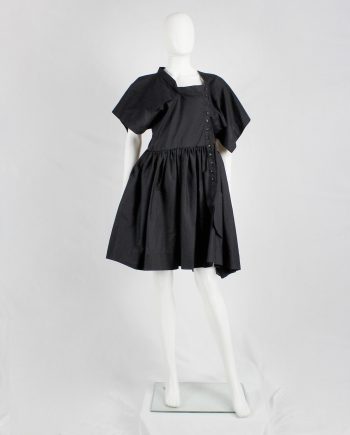 Bernhard Willhelm black babydoll dress made of a deconstructed shirt — spring 2012