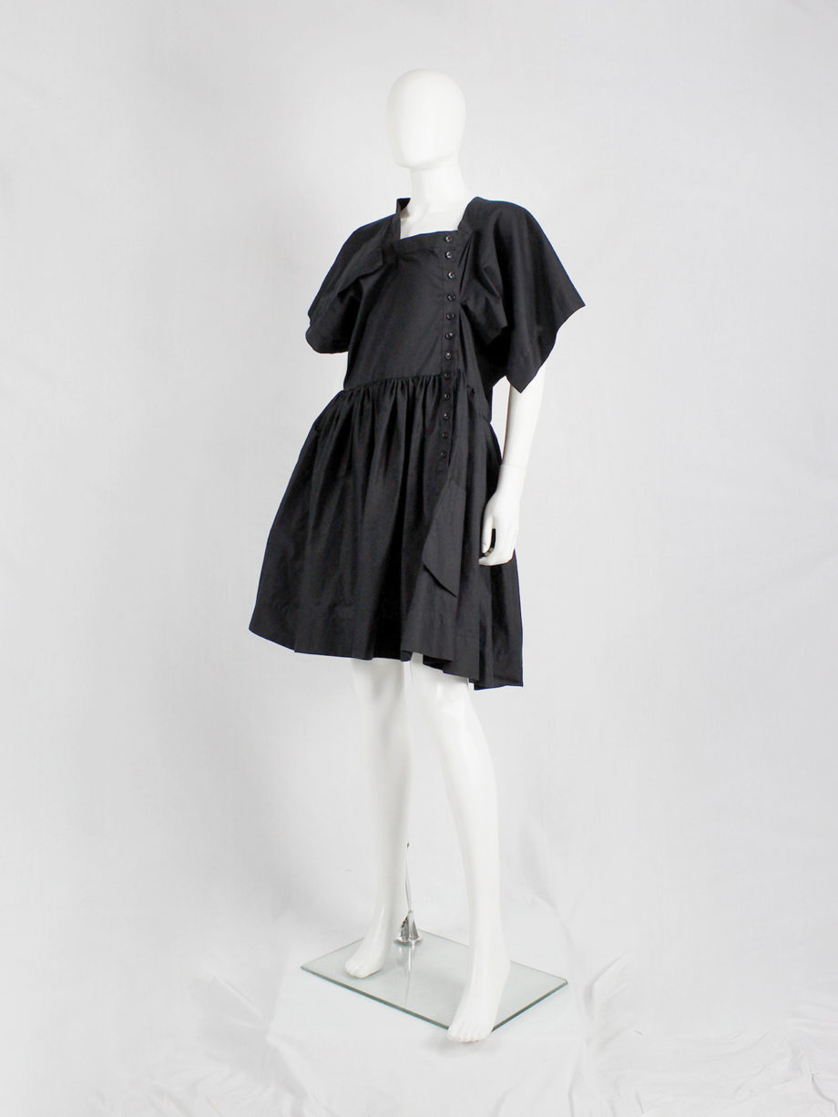 Bernhard Willhelm black babydoll dress made of a deconstructed shirt spring 2012 (8)