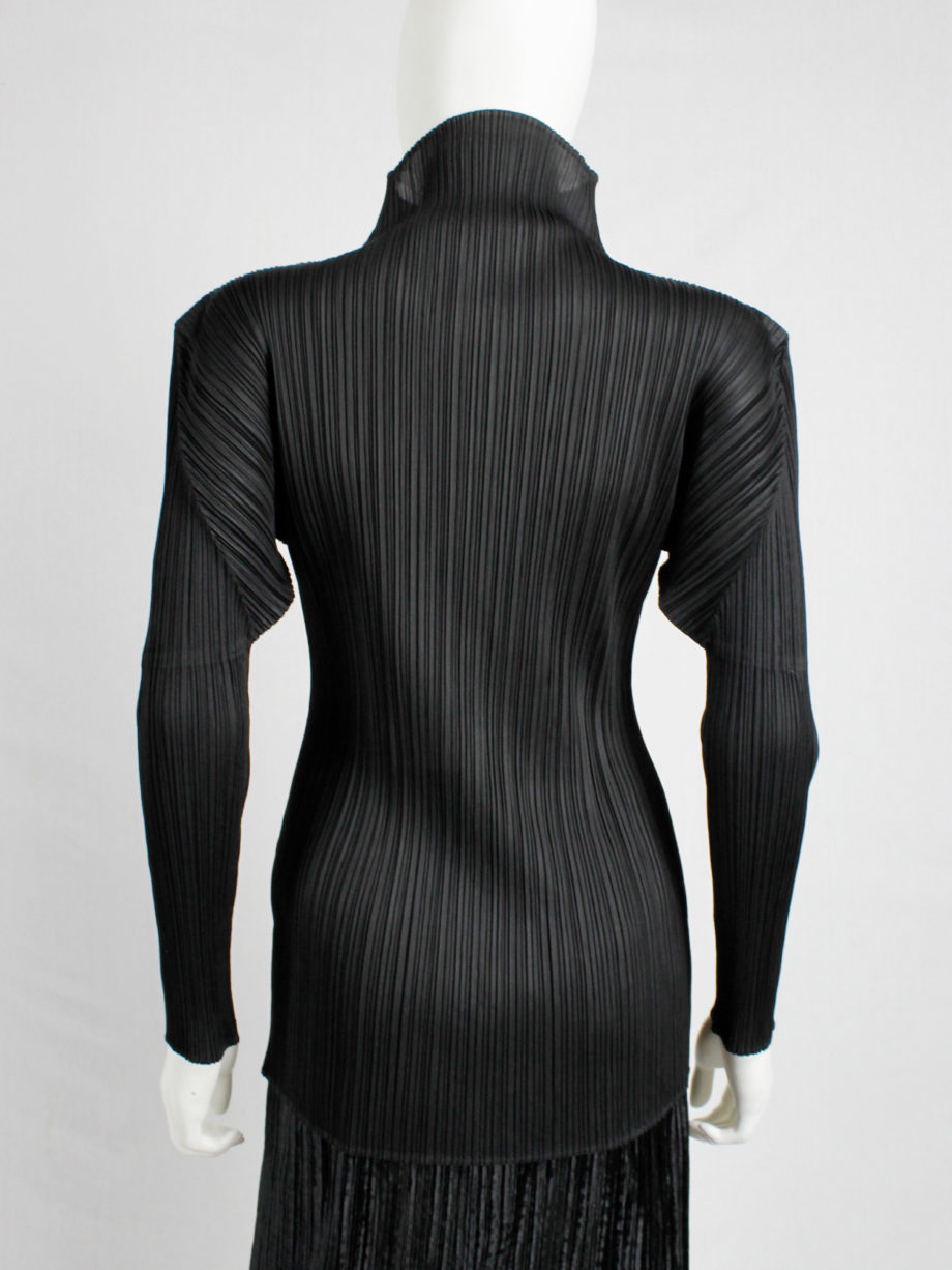 Issey Miyake Pleats Please black turtleneck jumper with square shoulders (7)