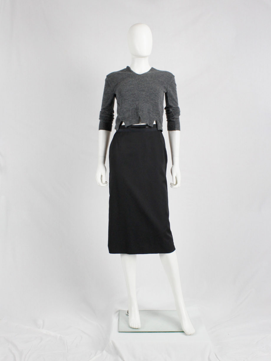 Maison Martin Margiela black pencil skirt with chopped hem fall 2000 (1)