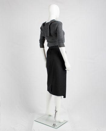 Maison Martin Margiela black pencil skirt with chopped hem — fall 2000