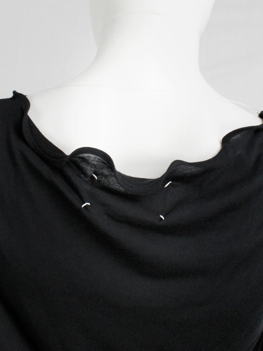 Maison Martin Margiela black top with stretched out neckline — spring 2007