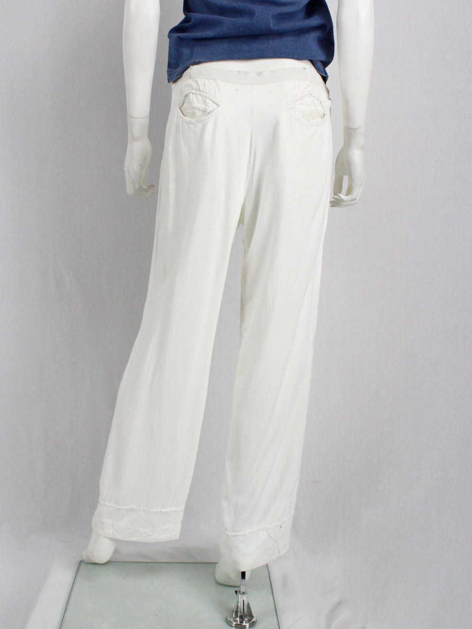 Maison Martin Margiela white drooping trousers with tucked waist spring 2004 (10)