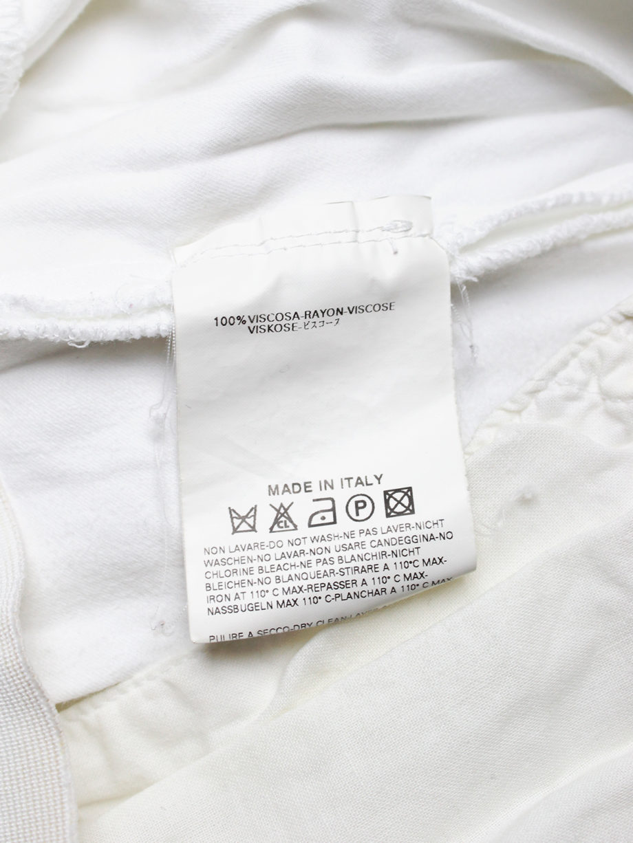 Maison Martin Margiela white reworked trousers with tucked waist — spring 2004