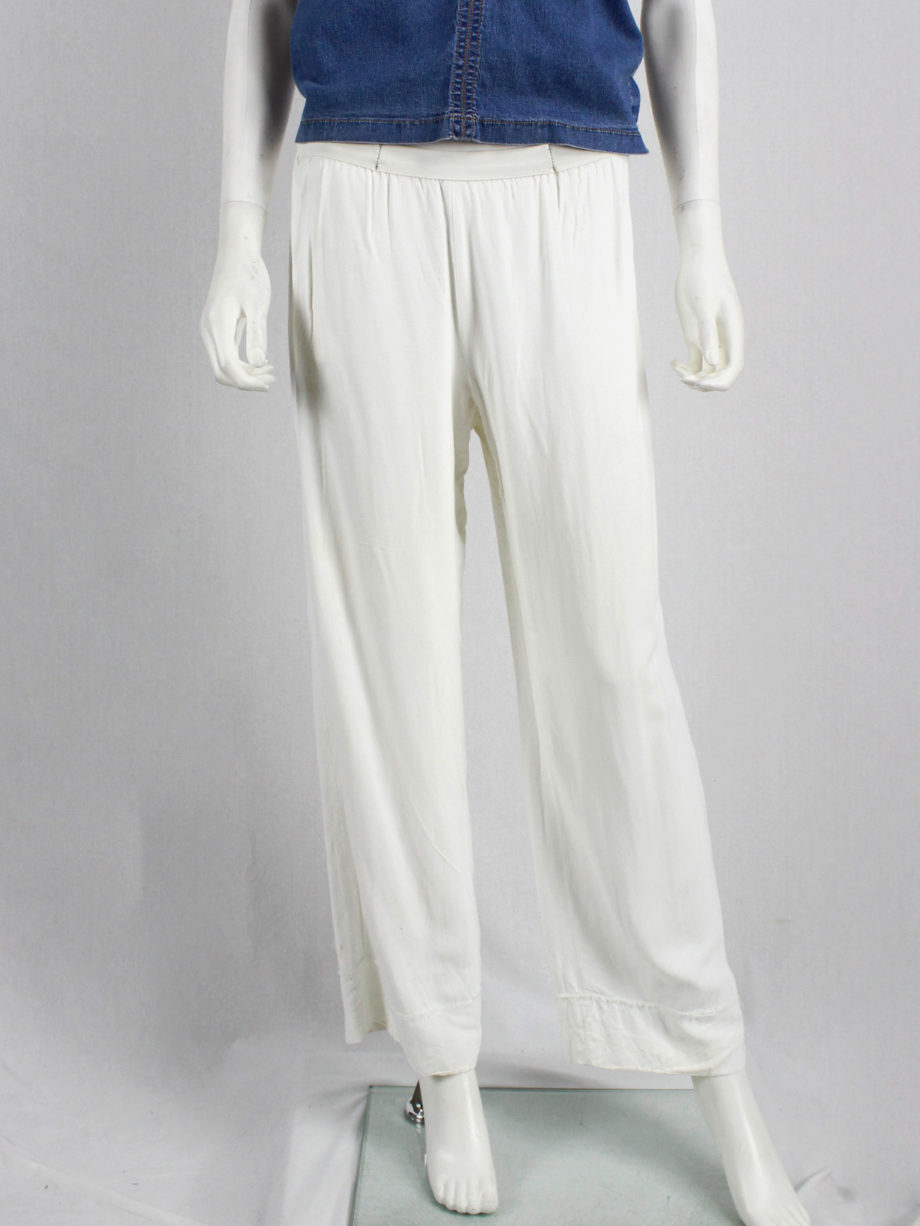 Maison Martin Margiela white drooping trousers with tucked waist spring 2004 (2)