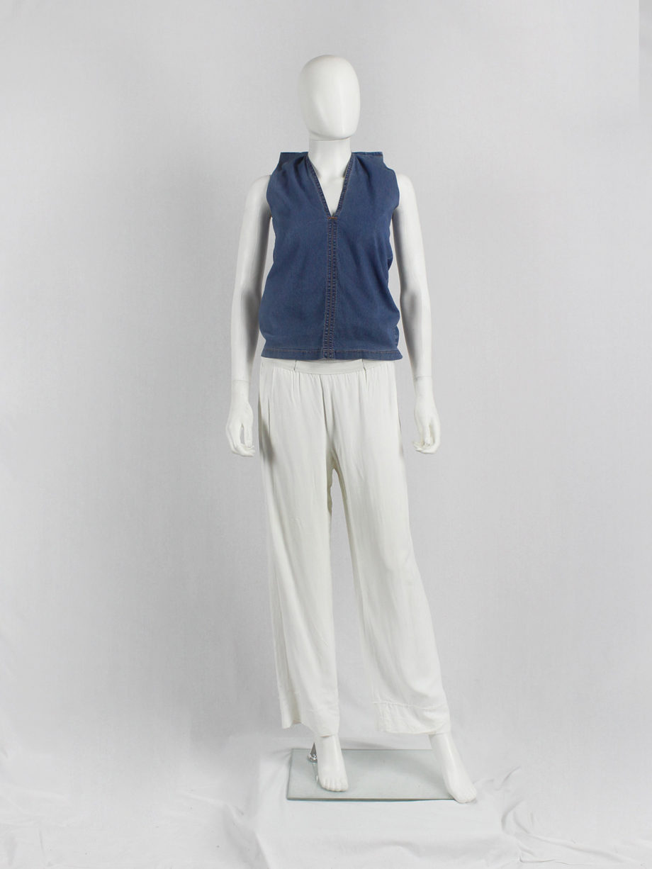 Maison Martin Margiela white drooping trousers with tucked waist spring 2004 (7)