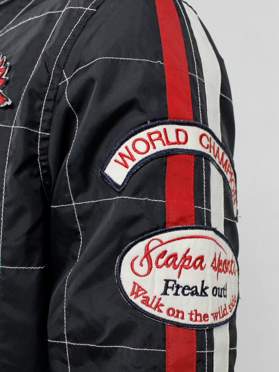 Walter Van Beirendonck for Scapa dark blue ‘Formula 1’ jacket with red stripes and patches (7)