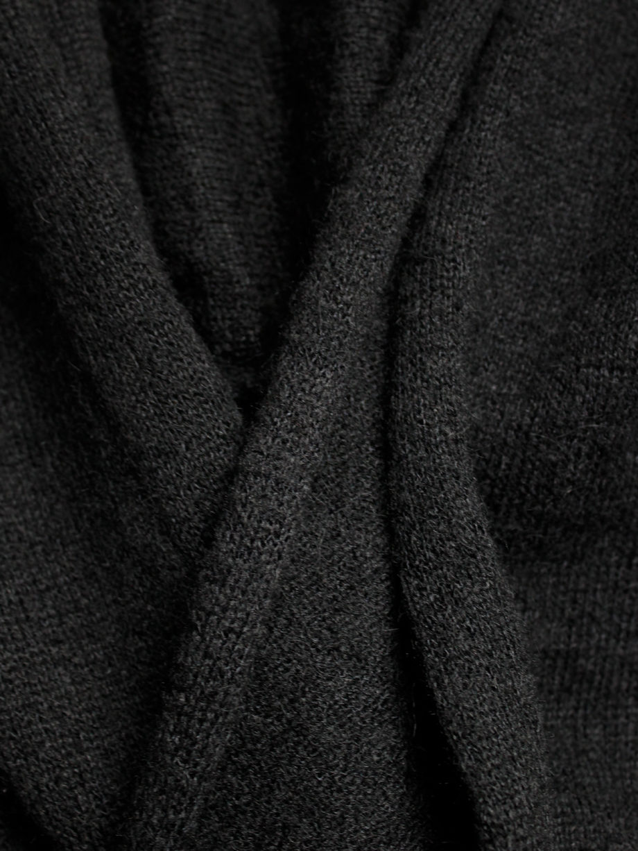 Y’s Yohji Yamamoto black oversized cocoon jumper with double neckline (14)
