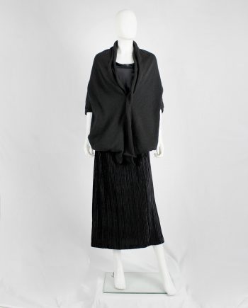 Y's Yohji Yamamoto black oversized cocoon jumper with double neckline